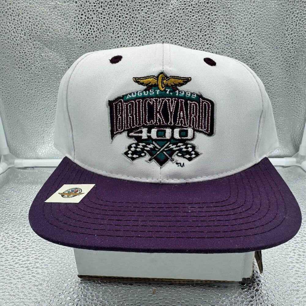 Brickyard 400 Aug 1998 Indianapolis Speedway NASCAR Snapback White Cap Hat *NEW*